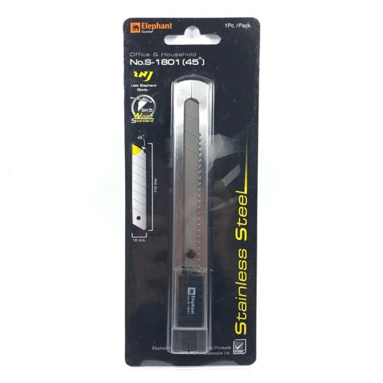 มีดคัตเตอร์ 18 มม. ตราช้าง S-1801  Elephant cutter  1 ชิ้น