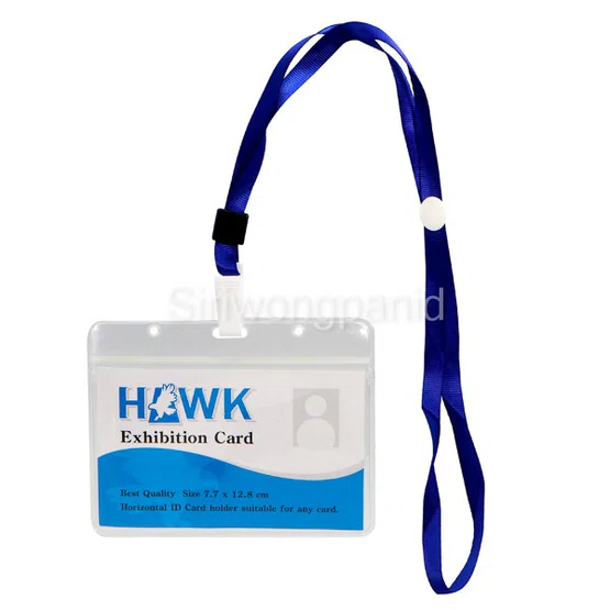 ป้ายชื่อพร้อมเชือก นอน น้ำเงิน HAWK B870  1 ชิ้น