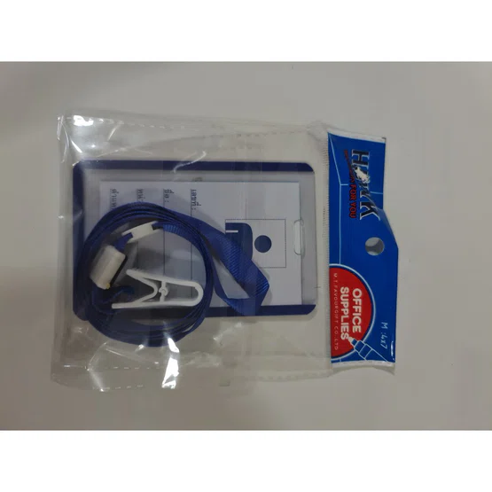 ป้ายชื่อคล้องคอแนวตั้ง สำหรับ องค์กร สีน้ำเงิน Hawk B8 B021-1B   1 ชิ้น