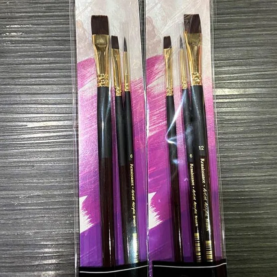 พู่กันสีอะคริลิค ชุด 3 ด้าม #143 Renaissance Artist Acrylic Brush set