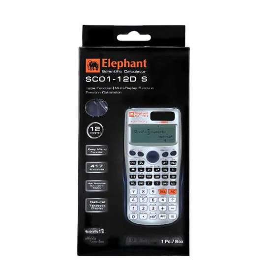 illumix SC01-12D s เครื่องคิดเลขวิทยาศาสตร์ รุ่น SC01-12D สีเงิน ตราช้าง ของแท้