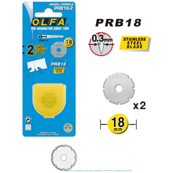 ใบมีดตัดปรุ OLFA PRB18-2 สำหรับ PRC-2  จำนวน 1 ชิ้น