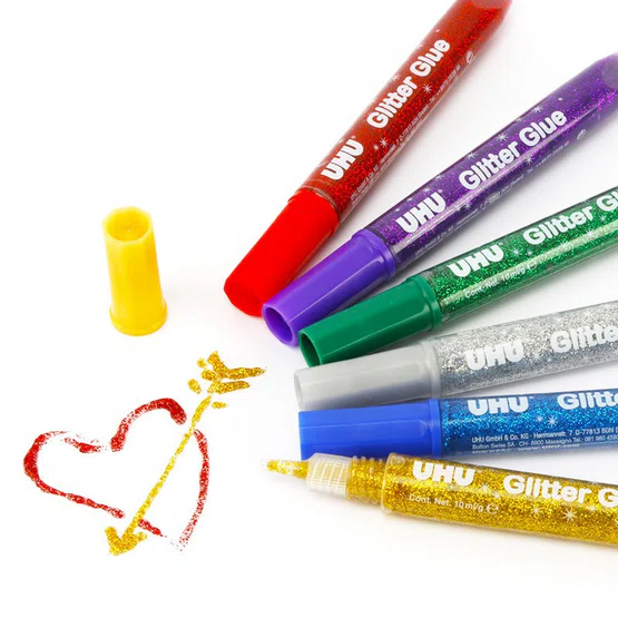 กาวกากเพชร UHU GLITTER GLUE แพ็ค 6 หลอด