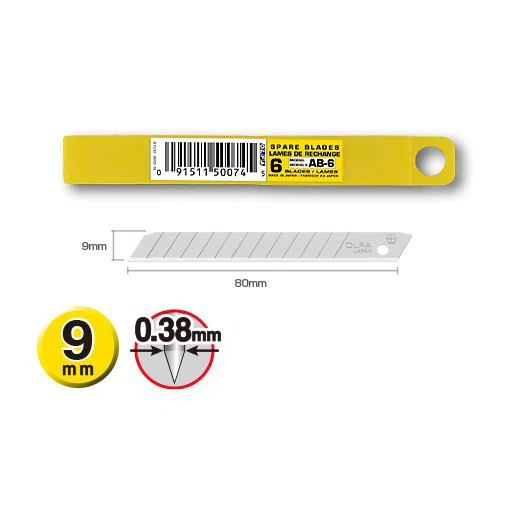 ใบมีดคัตเตอร์ OLFA AB-6  6ใบ/หลอด