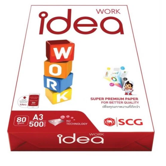 (1 รีม)กระดาษถ่ายเอกสาร A3 80 แกรม (500แผ่น) ตรา Idea work copy paper
