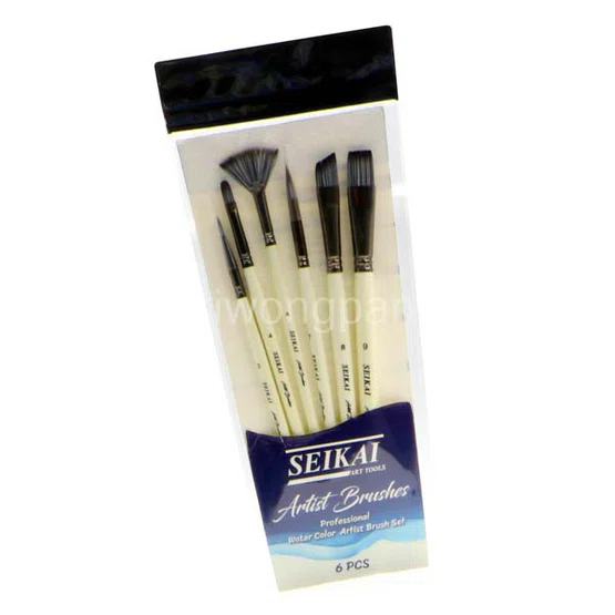 ชุดพู่กัน Seikai Artist 6 ด้าม สำหรับวาดสีน้ำ ดีจีอาร์ต รุ่น SE-WMP6