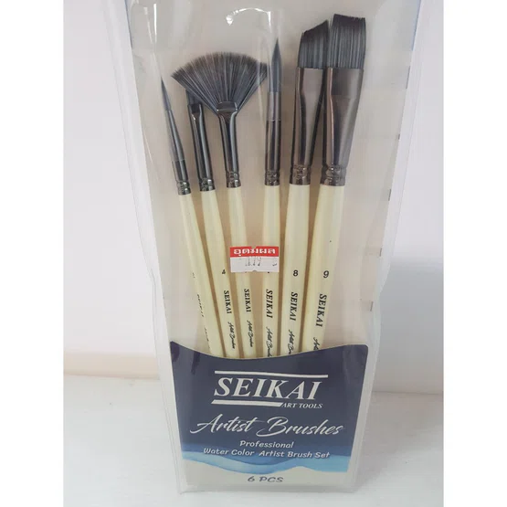 ชุดพู่กัน Seikai Artist 6 ด้าม สำหรับวาดสีน้ำ ดีจีอาร์ต รุ่น SE-WMP6