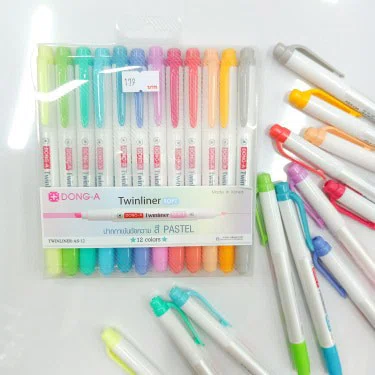 ชุดปากกาเน้นข้อความ Dong-A Twinliner Soft 12สี  จำนวน 1 เซ็ต
