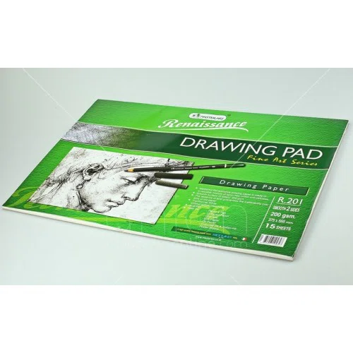 Renaissance Drawing pad สมุดวาดเขียน 375x555mm 15 แผ่น มาสเตอร์อาร์ต R-201  1 เล่ม