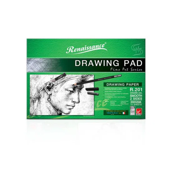 Renaissance Drawing pad สมุดวาดเขียน 375x555mm 15 แผ่น มาสเตอร์อาร์ต R-201  1 เล่ม