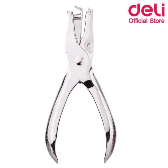 ที่เจาะกระดาษรูเดียว Deli 0114 1-Hole Punch (Silver) เจาะได้ 8 แผ่น/ครั้ง