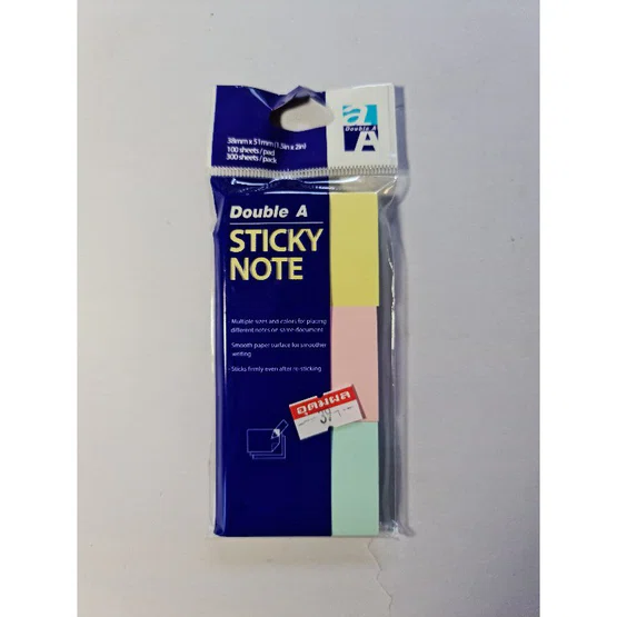 Double A sticky Note 1.5 x 2 นิ้ว   3สี/แพ็ค  รหัส AN03224