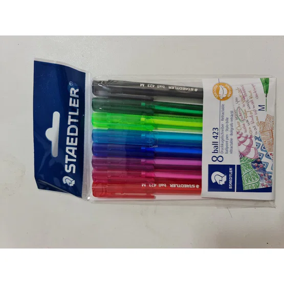 ปากกาลูกลื่น Staedtler 8 ball 423 ชุด8สี   1 ชุด