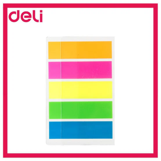 เทปอินเด็กซ์ (5สี)  5x20 ขนาด44x12mm Deli A10402 Sticky Note