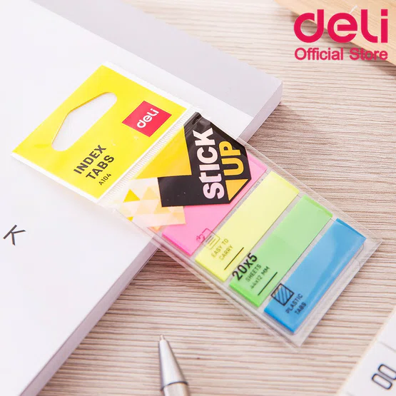 เทปอินเด็กซ์ (5สี)  5x20 ขนาด44x12mm Deli A10402 Sticky Note