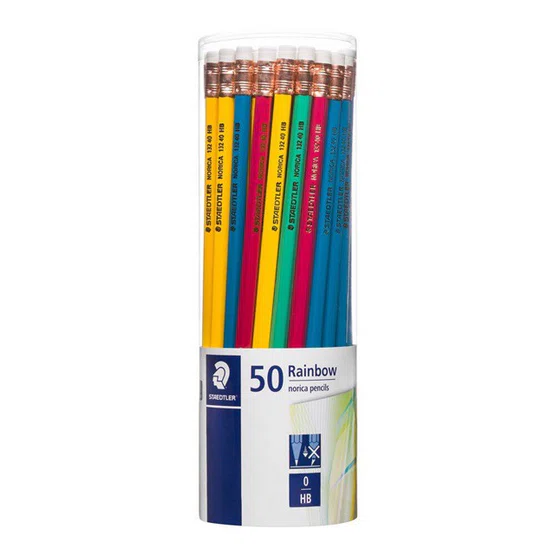 ดินสอไม้ Staedtler HB Norica Rainbow คละสี (50แท่ง/1กล่อง)