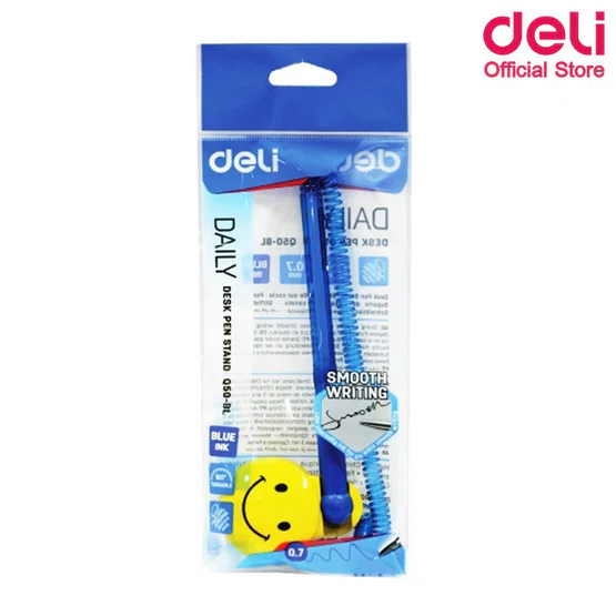 ปากกาลูกลื่นแบบตั้งโต๊ะ Deli รุ่น Q50-BL หมึกน้ำเงิน ขนาด 0.7mm 1 แท่ง