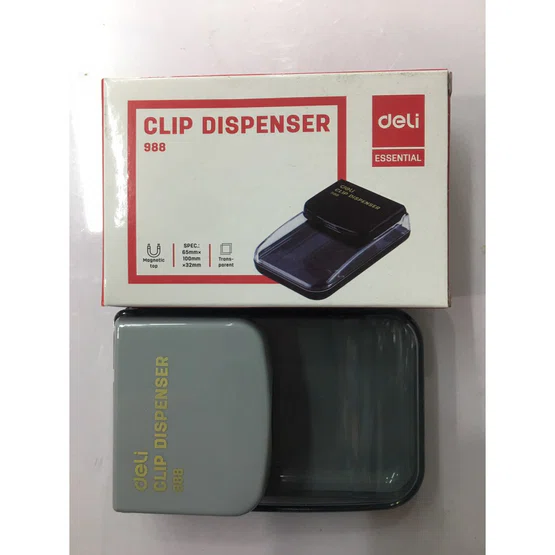 กล่องใส่คลิป กล่องใส่ลวดเสียบกระดาษแบบมีแม่เหล็ก หยิบใช้สะดวก (คละสี) Deli Clip dispenser 988