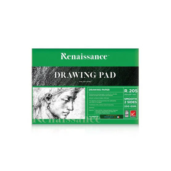 สมุดวาดเขียน ชนิดเรียบ ขนาด A4 รุ่น R-205 Renaissance