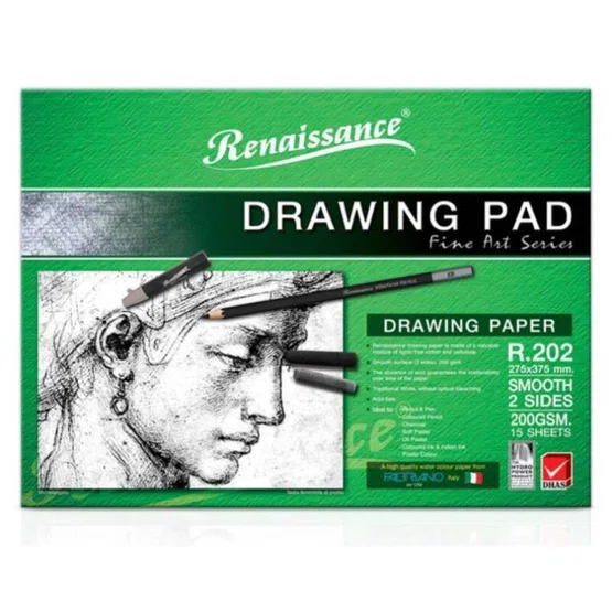 สมุดวาดเขียน Renaissance ขนาด 27.5x37.5 cm เรนาซองซ์ รุ่น R-202 (สีไม้)   1 เล่ม