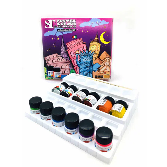 ชุดสีโปสเตอร์ อาร์ทบ๊อก 12 สี ST POSTER COLOUR art box
