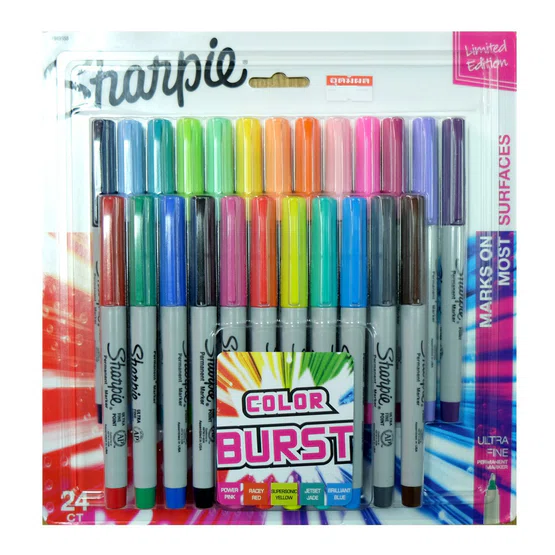 ปากกามาร์กเกอร์ ชาร์ปี้ Sharpie ultra fine  แพ็ค 24ด้าม color burst