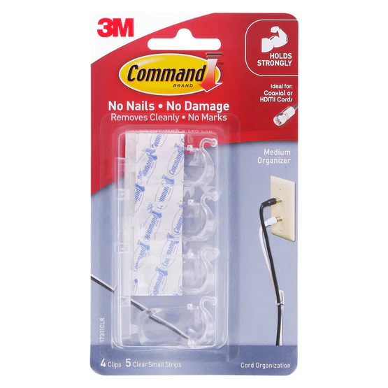 คลิปยึดสายไฟขนาดกลาง 3M Command 17301 CLR