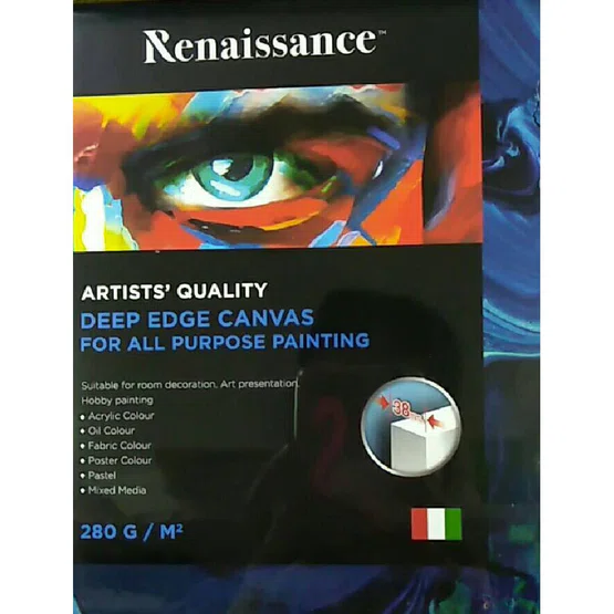 RENAISSANCE เฟรมผ้าใบ ขนาด 60x80 แคนวาส ขอบหนา (1 ชิ้น)  Deep edge Canvasเฟรมวาดรูป เฟรมสำเร็จรูป 280แกรม
