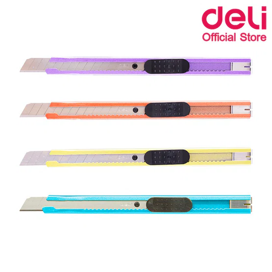 Deli คัตเตอร์ เหล็ก ขนาดเล็ก รุ่น 2066  1 ชิ้น  คละสี