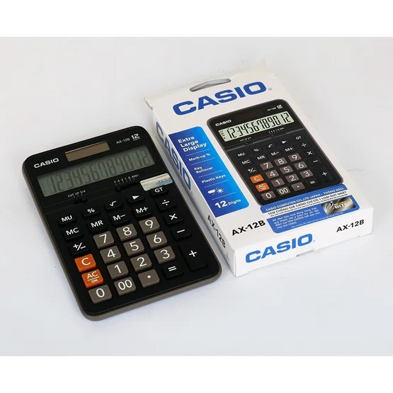 เครื่องคิดเลขตั้งโต๊ะ Casio 12 หลัก (ของแท้)  AX-12B รับประกัน 2 ปี