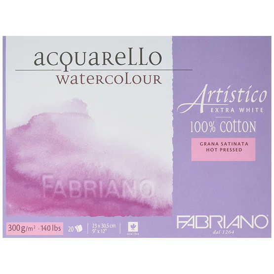 กระดาษวาดเขียน Fabriano Artistico extra white ขนาด23x30.5cm 300แกรม ผิวเรียบ 227449
