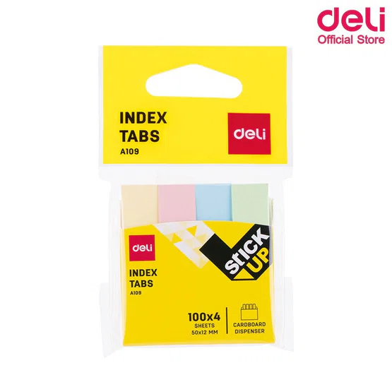 โพสอิทขนาด 50x12mm 4 สี 400 ชิ้น Deli A10902 Index Sticker
