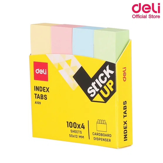 โพสอิทขนาด 50x12mm 4 สี 400 ชิ้น Deli A10902 Index Sticker