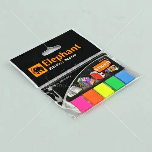 Elephant กระดาษโน้ต กาวในตัว สติ๊กโก้โน้ต ตราช้าง : ฟิล์มอินเด็กซ์ สีนีออน 1 ชิ้น
