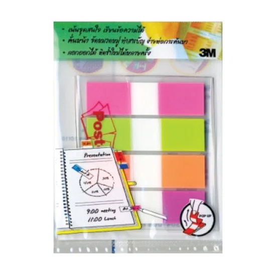 3M Post-It flags 683-4A แฟล็กซ์ 0.5x1.7" คละสี โพสต์-อิท