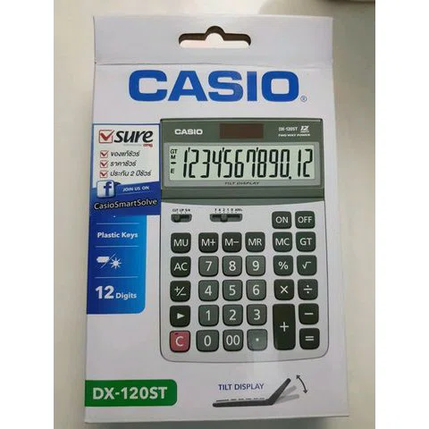 เครื่องคิดเลข Casio 12 หลัก DX-120ST แบบไม่มีฟังส์ชั่น ของแท้ รับประกัน2ปี cmg