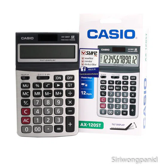 เครื่องคิดเลข Casio 12 หลัก DX-120ST แบบไม่มีฟังส์ชั่น ของแท้ รับประกัน2ปี cmg