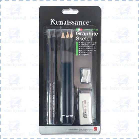 ชุดเซ็ทดินสอการ์ไฟท์ สำหรับงานสเก็ตซ์ภาพ Renaissance Graphite Sketch set