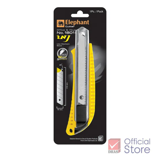 มีดคัดเตอร์ ตราช้าง No.1801  1 ชิ้น  elephant cutter