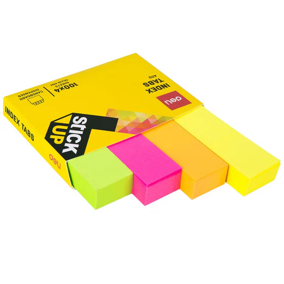 Deli A11202 Sticky Note กระดาษโน๊ตกาวสีนีออน  4x100แผ่น  76x19mm