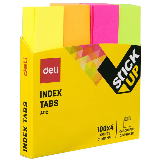 Deli A11202 Sticky Note กระดาษโน๊ตกาวสีนีออน  4x100แผ่น  76x19mm