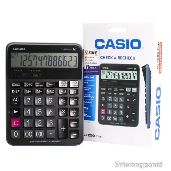 เครื่องคิดเลข CASIO DJ-120D Plus 12หลัก ของแท้ 100% รับประกัน2ปีจากCMG
