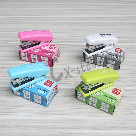 เครื่องเย็บกระดาษขนาดเล็ก คละสี 1 ชิ้น Deli 0222 Mini Stapler No.10
