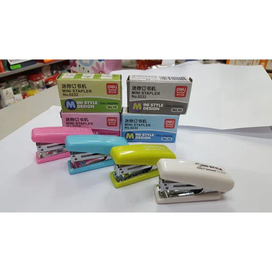 เครื่องเย็บกระดาษขนาดเล็ก คละสี 1 ชิ้น Deli 0222 Mini Stapler No.10