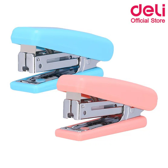 เครื่องเย็บกระดาษขนาดเล็ก คละสี 1 ชิ้น Deli 0222 Mini Stapler No.10