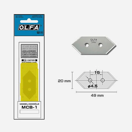 ใบมีด OLFA MCB-1  ใช้กับมีดรุ่น MC-45   1แพ็ค/5ใบมีด