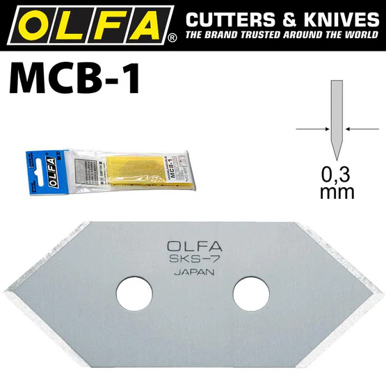 ใบมีด OLFA MCB-1  ใช้กับมีดรุ่น MC-45   1แพ็ค/5ใบมีด