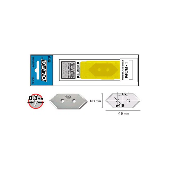 ใบมีด OLFA MCB-1  ใช้กับมีดรุ่น MC-45   1แพ็ค/5ใบมีด