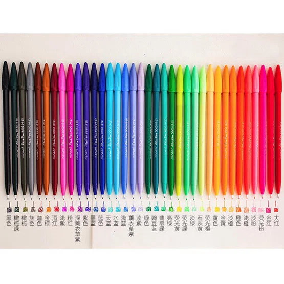 ปากกาสี​ Monami​ ​Plus​ Pen​ 3000 Non Permanent fine liner​ (36​Color​ แบบกล่อง)​