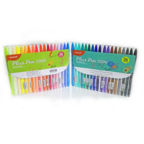 ปากกาสี​ Monami​ ​Plus​ Pen​ 3000 Non Permanent fine liner​ (36​Color​ แบบกล่อง)​
